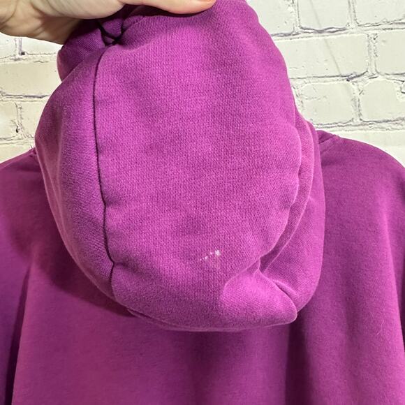 Nike Purple Center Logo Cropped Pullover Hoodie Women's Small *FLAWED Loungewear - Picture 6 of 7